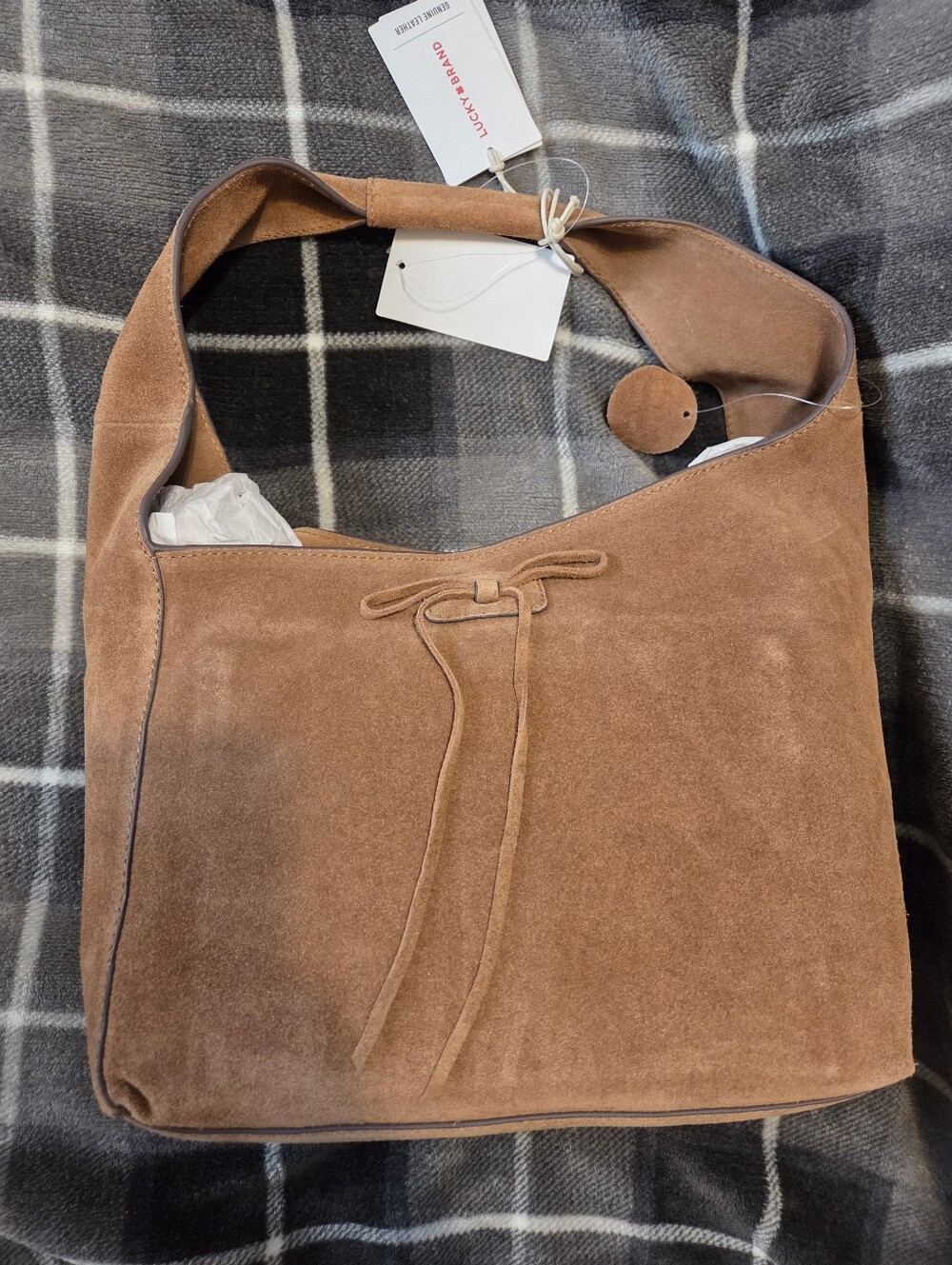 Lucky Brand Clem Suede Bag Brown NWT